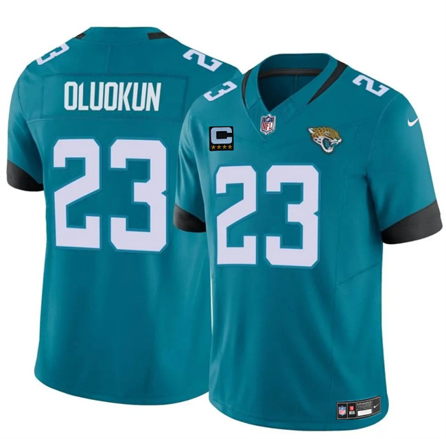 Men's Teal Jacksonville Jaguars #23 Foye Oluokun 2025 F.U.S.E. With 4-Star C Patch Vapor Untouchable Limited Stitched Jersey